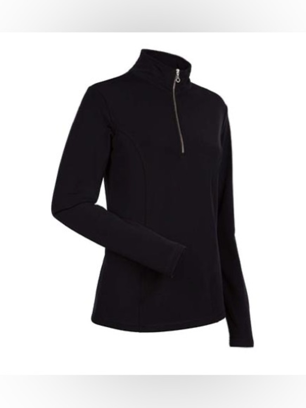 Nils black robin base layer quarterzip sweater